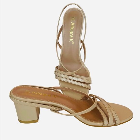ALLEGRA K STRAPPY SANDALS WITH 2-1/2” BLOCK HEEL, Sz 10 - Picture 3 of 7